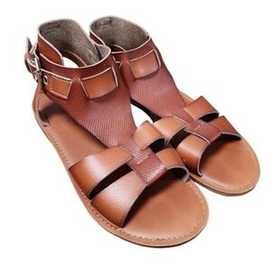 American Eagle Outfitters Faux Leather Gladiator Sandals Brown Size 6